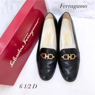 サルヴァトーレフェラガモ(Salvatore Ferragamo)の【極美品✨高級】フェラガモ 24cm ローファー ガンチーニ ブラック レザー(ローファー/革靴)