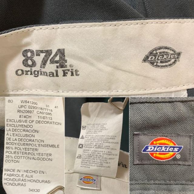 Dickies(ディッキーズ)の【W33L28インチ相当Dickies874】灰色ワークチノオリジナルフィット メンズのパンツ(ワークパンツ/カーゴパンツ)の商品写真