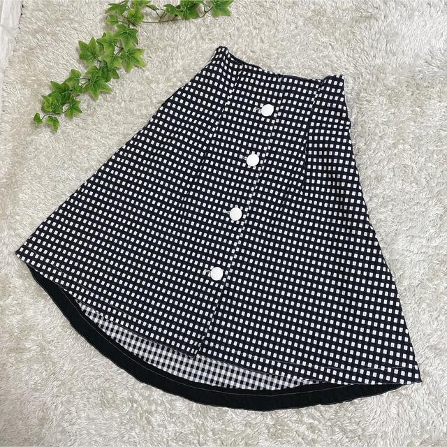 スカート 新しく着き エムズグレイシー 黒/白 スカート チェック柄 2019SS サイズ40 Daisuki