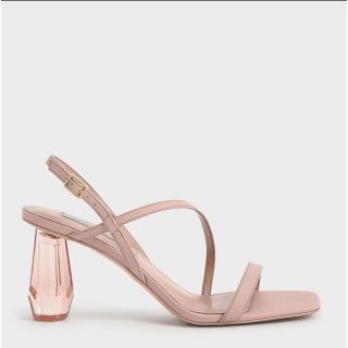 チャールズアンドキース(Charles and Keith)のシースルー スカルプチャーヒールサンダル (サンダル)