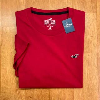 ホリスター(Hollister)の新品【メンズXXL】★ホリスター★無地ワンポイント半袖Tシャツ/赤/カモメロゴ(Tシャツ/カットソー(半袖/袖なし))