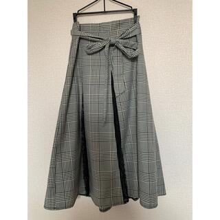 【美品】チェックフレアスカート(ひざ丈スカート)