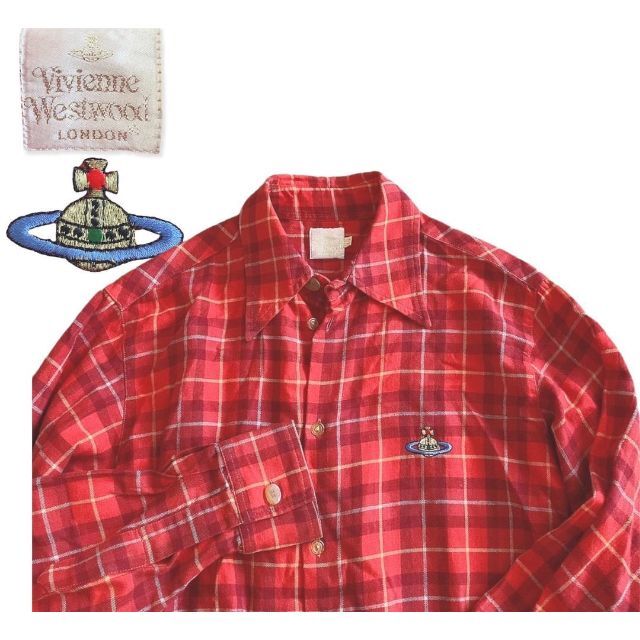 Vivienne Westwood(ヴィヴィアンウエストウッド)の希少Vivienne Westwood ビッグオーヴ　チェックシャツ  UK製 メンズのトップス(シャツ)の商品写真