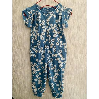 ベビーギャップ(babyGAP)のbabyGAP 花柄オーバーオール 80-90(カバーオール)