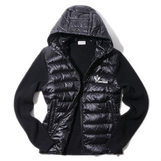 モンクレール(MONCLER)の★新作★ MONCLER TRICOT ニットダウン カーディガン Ｌ　ロゴ(ダウンジャケット)