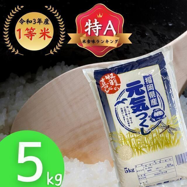 元気つくし 5kg 1等米 特A 厳選米 令和3年 福岡県 元気つくし 5kg 1等米 特A 厳選米 令和3年 福岡県