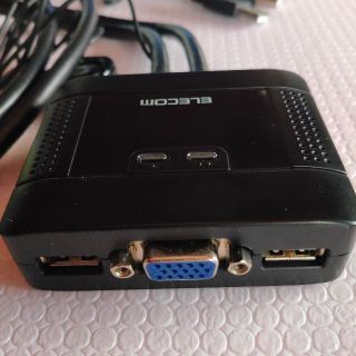エレコム(ELECOM)のエレコム PC切替器 KVMスイッチ  オーディオ対応　KVM-KUS(PC周辺機器)