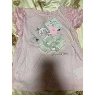 メゾピアノ(mezzo piano)のメゾピアノ　新品　 100cm Tシャツ　半袖　女の子　白鳥　キッズ　春服　夏服(Tシャツ/カットソー)