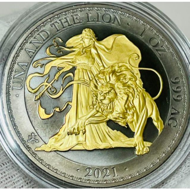 特別セール価格 セントヘレナ 2021 ウナとライオン 銀貨 ゴールド ブラック エンパイア 旧貨幣/金貨/銀貨/記念硬貨