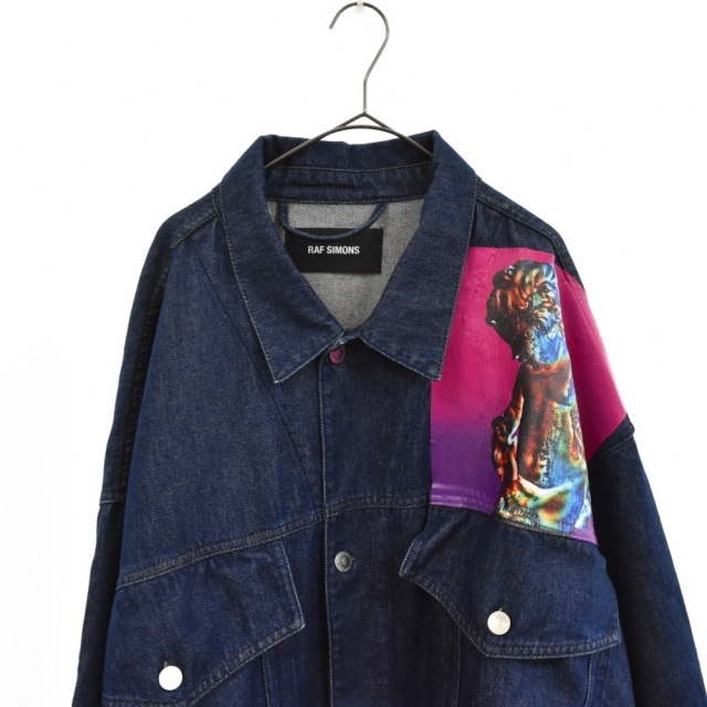 ラフシモンズ18SS Oversized PrintedDenimJacket