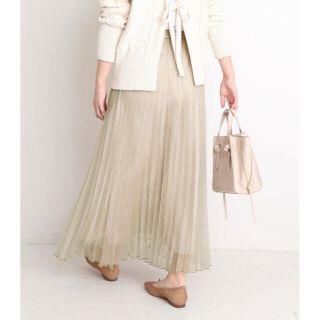 スローブイエナ(SLOBE IENA)の美品♡スローブイエナ　プリーツスカート  ベージュ(ロングスカート)