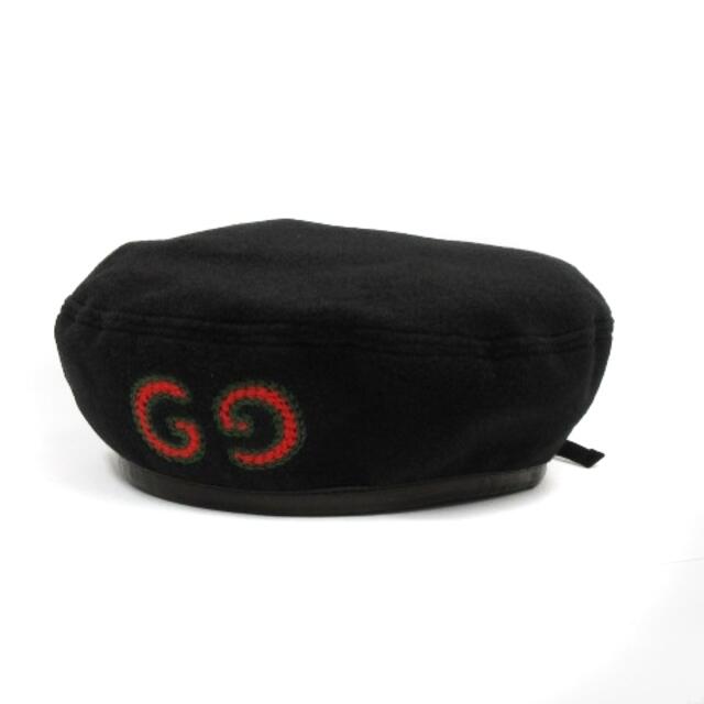 Gucci - グッチ 美品 19AW ベレー帽 ハット GG刺繍 フェルト ブラック