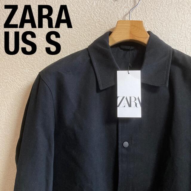 新品未使用 ZARA US S (JP M)コットンジャケット 黒・ブラック