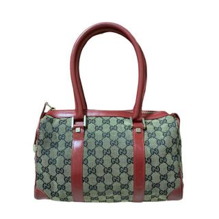 グッチ(Gucci)のGUCCI グッチ ハンドバッグ ミニボストンバッグ GGキャンバス 赤(ボストンバッグ)