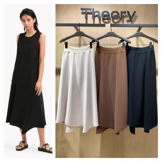 theory - theory 21SS CREPE COMBO ウォッシャブル ロング スカートの 