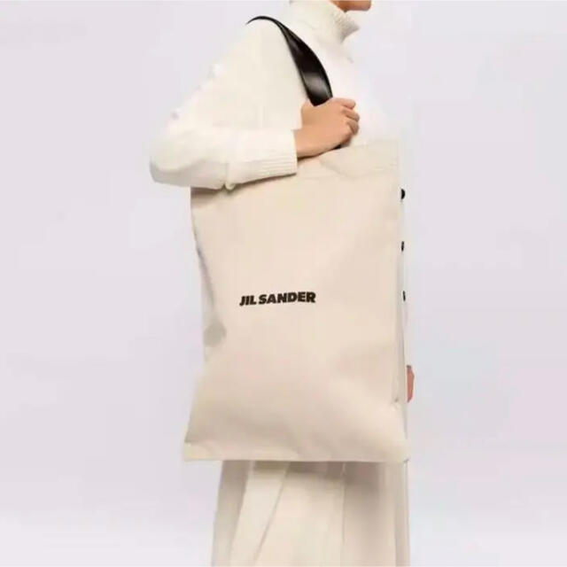 JIL SANDER ジルサンダー ロゴ キャンバス トートバッグ ホワイト ic