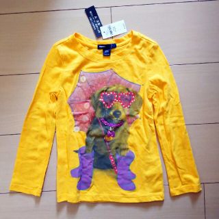 ギャップキッズ(GAP Kids)のGapKids 110cm 長袖 黄色 ロンT 犬 傘 長靴 キラキラ イエロー(Tシャツ/カットソー)