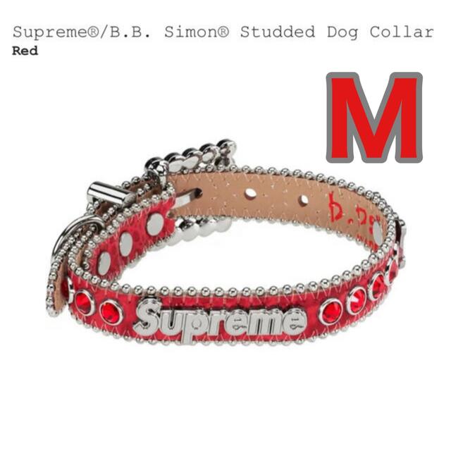 Red赤サイズSupreme B.B. Simon Studded Dog Collar M