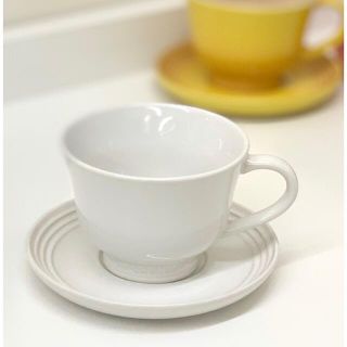 ルクルーゼ(LE CREUSET)のホワイト　ル・クルーゼ　カップ&ソーサー　カフェオレ　スープ　マグカップ　カップ(グラス/カップ)