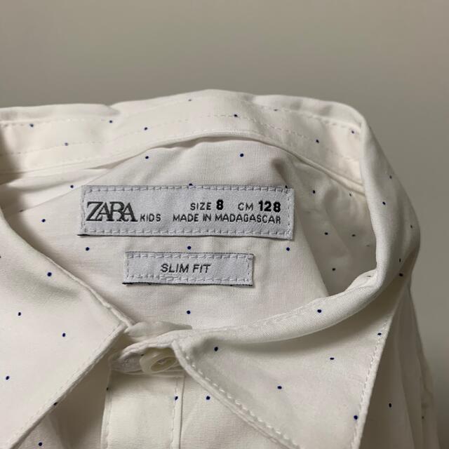 ZARA KIDS(ザラキッズ)のザラ　ドット柄シャツ　フォーマル　スーツ　ワイシャツ　白　入学式　七五三　卒園式 キッズ/ベビー/マタニティのキッズ服男の子用(90cm~)(ドレス/フォーマル)の商品写真