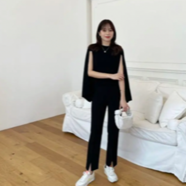eimy istoire - ENEU エヌー　center slit easy pants