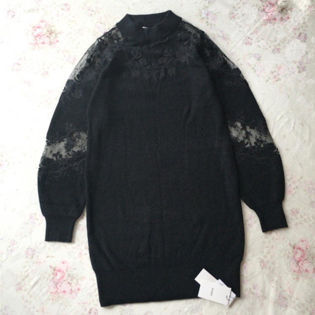 snidel シースルーエンブロイダリーニットワンピース snidel シースルーエンブロイダリーニットワンピース