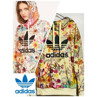 adidas アディダス オリジナルス レア 花柄ファームコラボ パーカー ...