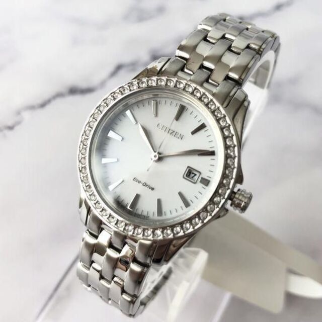 スワロフスキーダイヤ★CITIZEN ソーラー 腕時計 シチズン レディース