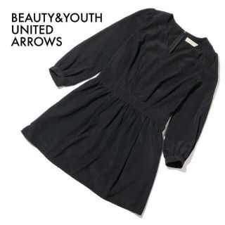 ビューティアンドユースユナイテッドアローズ(BEAUTY&YOUTH UNITED ARROWS)のビューティーアンドユースユナイテッドアローズ 長袖膝丈ワンピース S 黒 古着(ひざ丈ワンピース)