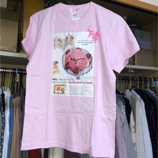 ナイルパーチ(NILE PERCH)のNILE PERCH プリントTシャツ　ピンク(Tシャツ(半袖/袖なし))