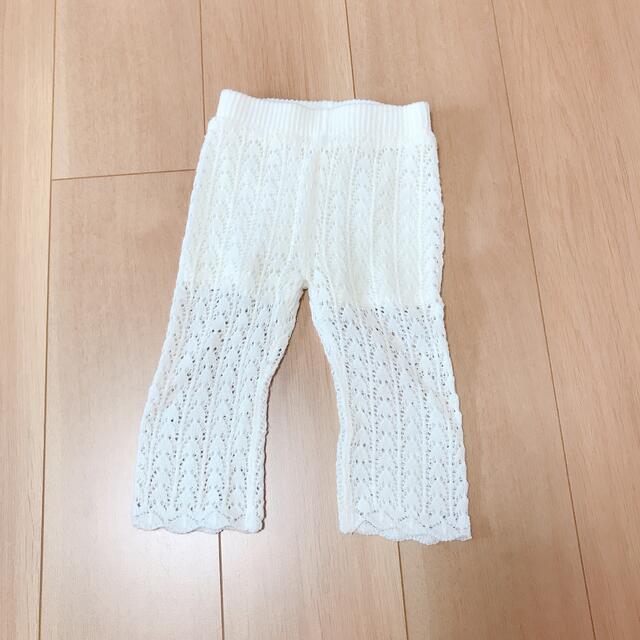 petit main(プティマイン)のプティマイン ニット シースルー パンツ 80 キッズ/ベビー/マタニティのキッズ服女の子用(90cm~)(パンツ/スパッツ)の商品写真