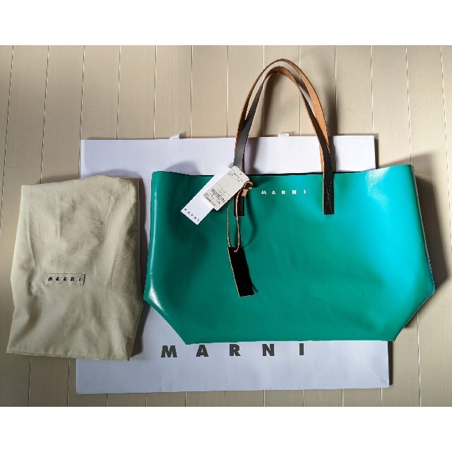 MARNI マルニ■トートバッグ PVC バイカラー 緑■未使用