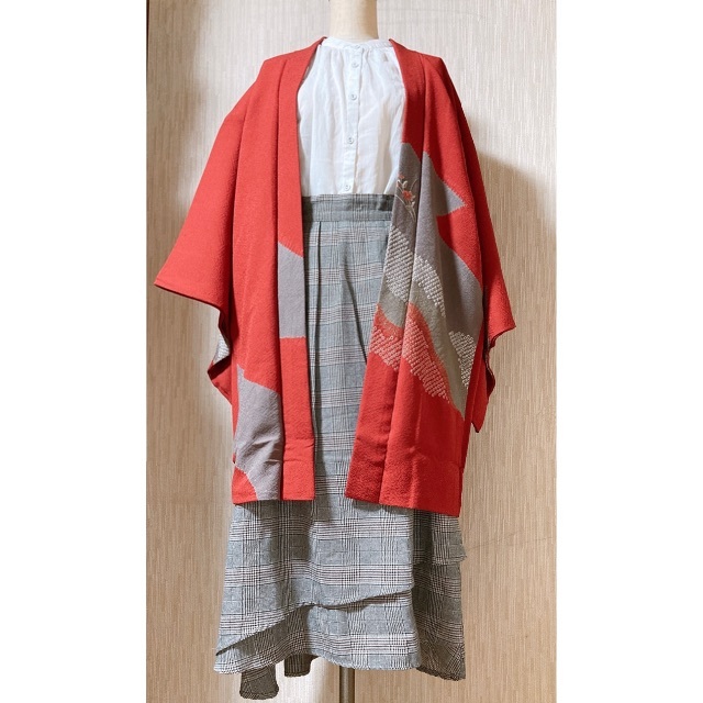 展示品 ◇和洋 きものコーデ◇ セット売り 赤系 ブラウス 展示品 ◇和洋 きものコーデ◇ セット売り 赤系 ブラウス