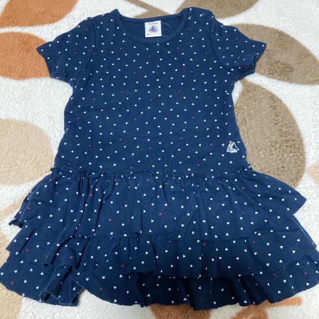 PETIT BATEAU(プチバトー)のプチバトー　半袖ワンピース　12m/74cm 70 80 キッズ/ベビー/マタニティのベビー服(~85cm)(ワンピース)の商品写真