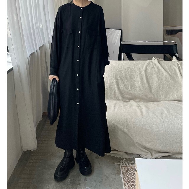 パネル Fashiru スタンドカラーロングシャツワンピース | stelkes.de