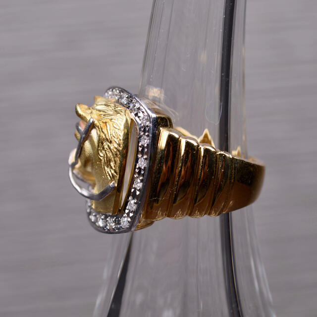 ゴールドリング 750指輪 18k プラチナ ダイヤモンド メンズリング 17 1