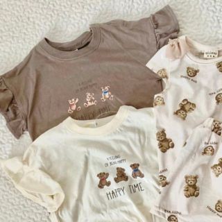 フタフタ(futafuta)の最終値下げ くまちゃん 袖フリル 半袖Tシャツ ネネン nennen(Tシャツ/カットソー)