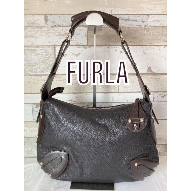 Furla(フルラ)の【美品】FURLA フルラ レザー ワンショルダーバッグ ハンド ダークブラウン レディースのバッグ(ショルダーバッグ)の商品写真