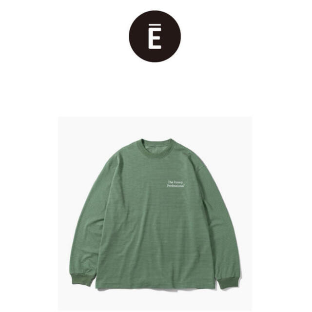 ennoy S/S Border T-Shirt GREEN × WHITE