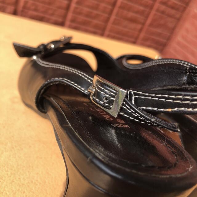 サンダル　ブラック　22.5cm  ヒール7cm レディースの靴/シューズ(サンダル)の商品写真