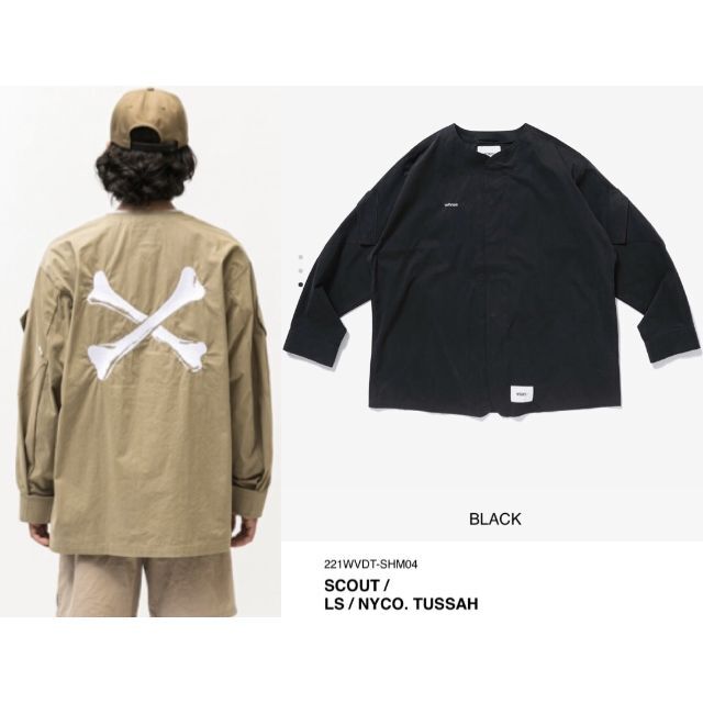 WTAPS SCOUT / LS /NYCO.TUSSAH BLACK M