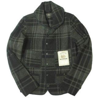 ダブルアールエル(RRL)のRRL ダブルアールエル WOOL CHECK MACKINAW JACKET ウールチェックマッキノージャケット S グレー Double RL ショールカラー マッキノウ アウター【新古品】【中古】【RRL】(ブルゾン)