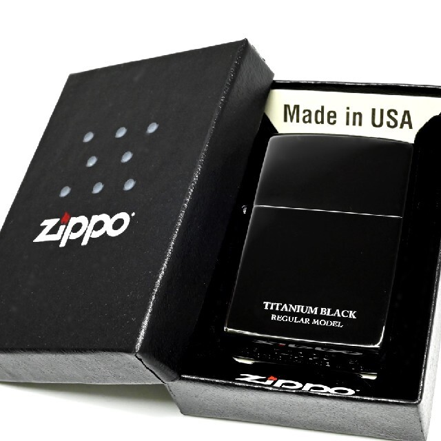 ZIPPO(ジッポー)の『送料無料』新品 ZIPPO◇ブラックチタン 漆黒◇厚コーティング◇ジッポ メンズのファッション小物(タバコグッズ)の商品写真