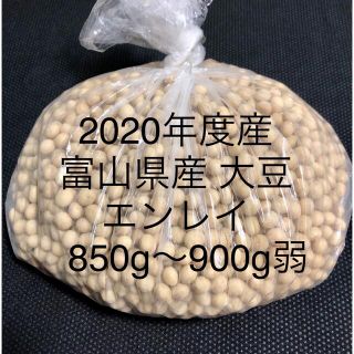 大豆 【富山県産エンレイ2020年度産】850g~900g弱【お値下げ不可】(野菜)