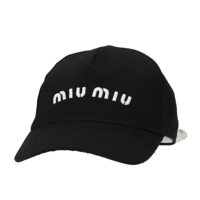 miumiu - ミュウミュウ ドットリボン付きロゴ刺繍ベースボールキャップ