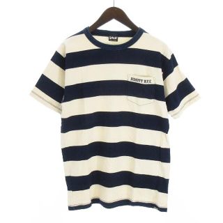 ショット(schott)のショット Tシャツ カットソー 半袖 クルーネック ボーダー 紺 白 L(Tシャツ/カットソー(半袖/袖なし))