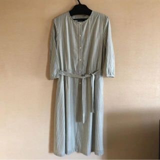 A.P.C アーペーセー ストライプ フリル ワンピース シルク混 X3062