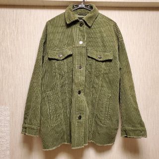 ザラ(ZARA)のzara ザラ　オーバーサイズ　コーデュロイジャケット　F グリーン(Gジャン/デニムジャケット)