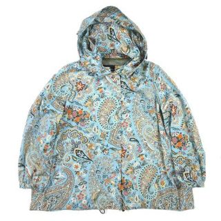 エトロ(ETRO)のエトロ 大きいサイズ ペイズリー × 花柄 ナイロン フーデッド ジャケット(パーカー)