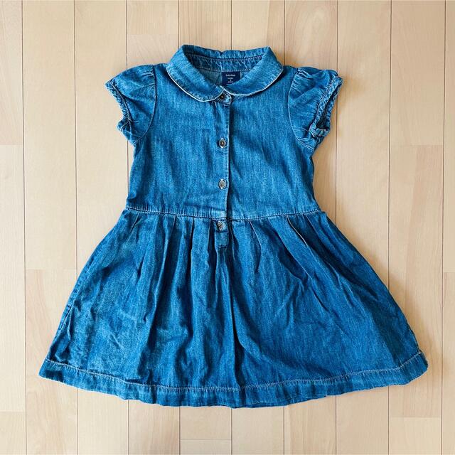 babyGAP(ベビーギャップ)の100cm【baby GAPのデニムワンピース】3years 中古品 キッズ/ベビー/マタニティのキッズ服女の子用(90cm~)(ワンピース)の商品写真